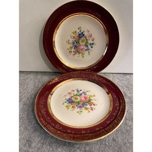 2 Vintage Century By Salem Plates 23k Gold encrusted  7"  # 1446